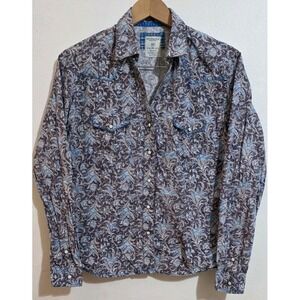 Panhandle Slim Women's Western Pearl Snap Shirt‎ Paisley Sz M Ranch Cowboy Rodeo